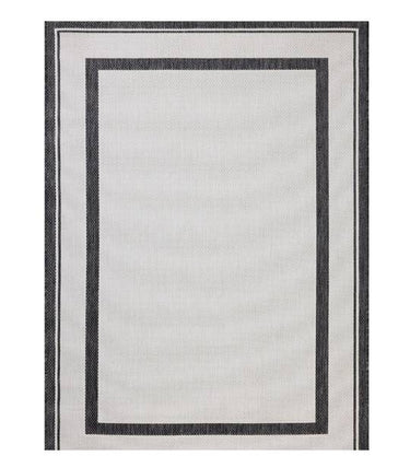Easton Indoor/Outdoor Rug ESN-11 in Onyx/Ivory, a reversible power-loomed polypropylene rug