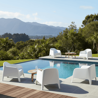 Eden Outdoor Tub Chair - White at online8 furniture store Auckland