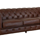 Elaiza Chesterfield 3-Seater Sofa - Cuba Brown at online8 furniture store Auckland