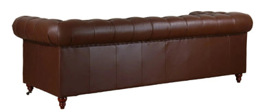 Elaiza Chesterfield 3-Seater Sofa - Cuba Brown at online8 furniture store Auckland