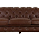 Elaiza Chesterfield 3-Seater Sofa - Cuba Brown at online8 furniture store Auckland