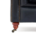 Elaiza Chesterfield Top Grain 3 Seater Sofa - Vintage Black at online8 furniture store Auckland