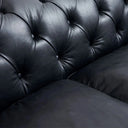 Elaiza Chesterfield Top Grain 3 Seater Sofa - Vintage Black at online8 furniture store Auckland