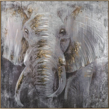Elephant Painting - Gold Frame at online8 furniture store Auckland