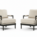 Elizabeth Bobbin Hamptons Armchair | Black at Online8 Furniture Auckland NZ