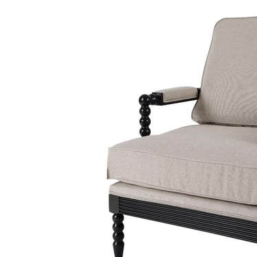 Elizabeth Bobbin Hamptons Armchair | Black at Online8 Furniture Auckland NZ