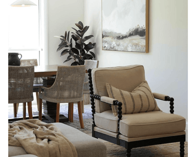Elizabeth Bobbin Hamptons Armchair | Black at Online8 Furniture Auckland NZ