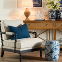Elizabeth Bobbin Hamptons Armchair | Black at Online8 Furniture Auckland NZ