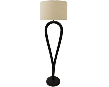Ellipse Wooden Floor Lamp - Black Sandblast at Online8 Furniture Auckland NZ