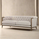 Ellsworth Tufted 3 Seater Sofa - Cream at online8 furniture store Auckland