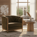Regal Tufted Armchair - Olive at Online8 Furniture Auckland NZ