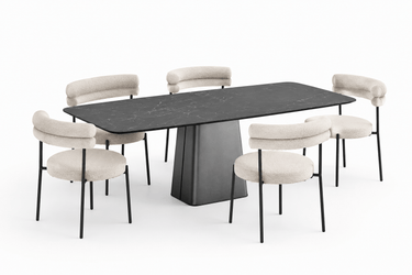 Emilia Stone Dining Table - 1800 at Online8 Furniture Auckland NZ
