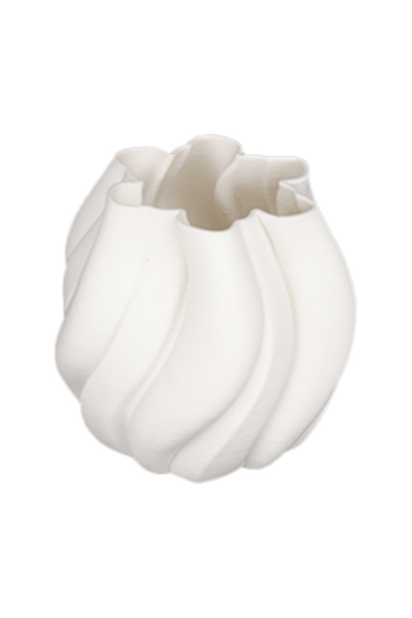 Emmy White 3D Printed Ceramic Vase - Large at online8 furniture store Auckland