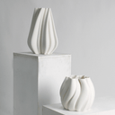 Emmy White 3D Printed Ceramic Vase - Small at online8 furniture store Auckland
