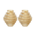 Esti Small Stepped Glass Vases Set of 2 Amber at online8 furniture store Auckland