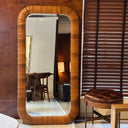 Expedition Leather Floor Mirror - Cuba Brown at online8 furniture store Auckland
