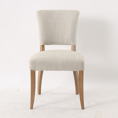 Ezra Dining Studded Chair - Natural Linen at online8 furniture store Auckland