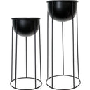 Ezra Planters on Stands Set/2 - Black at online8 furniture store Auckland
