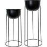 Ezra Planters on Stands Set/2 - Black at online8 furniture store Auckland