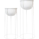 Ezra Planters on Stands Set/2 White at online8 furniture store Auckland