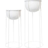 Ezra Planters on Stands Set/2 White at online8 furniture store Auckland
