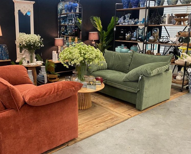 Fernsby Lux Armchair - Sage at online8 furniture store Auckland