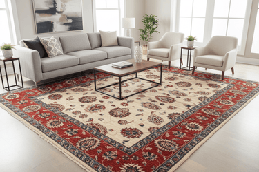 Fine Hand Knotted Afghan Ziegler Rug - 245x175 at online8 furniture store Auckland