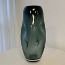 Fleur Dimpled Glass Vase - Ocean Blue at Online8 Furniture Auckland NZ