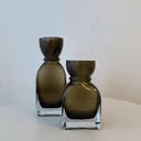 Fleur Round Neck Glass Vase - Large Smoked Olive at Online8 Furniture Auckland NZ