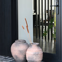 Flock Ribbed Floor Pot - Rustic Brown at Online8 Furniture Auckland NZ