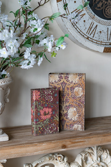 Floral Book Boxes Set of 2 at online8 furniture store Auckland
