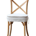 Florin Cross Back Dining Chair with White Cushion - Reclaimed Elm at Online8 Furniture Auckland NZ