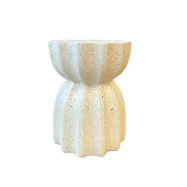 Fluted Side Table - White Fleck at online8 furniture store Auckland