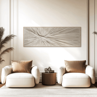 Framed Canvas Plaster & Textile - Taupe at online8 furniture store Auckland