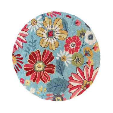 Francesca Round Rug Aqua/Multi at online8 furniture store Auckland