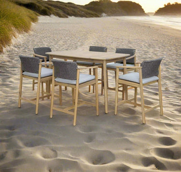 Freeport Outdoor Bar Suite - Bar leaner & 4 Chairs at online8 furniture store Auckland
