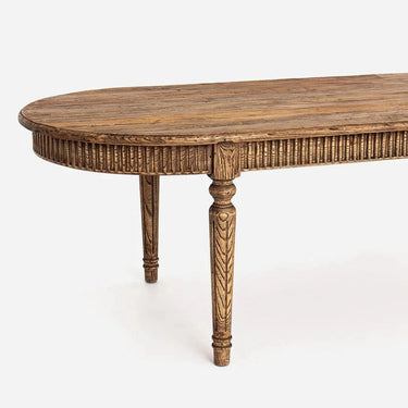 French Provincial Elm Oval Dining Table at online8 furniture store Auckland