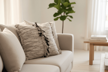 Fringe Cushion  - Stone at Online8 Furniture Auckland NZ