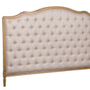French Provincial Queen Headboard Beige Linen Oak