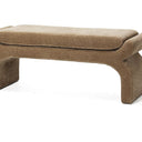Fyre Bench Seat in warm mocha polyester fabric, a compact upholstered bench