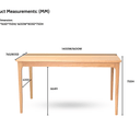 Genji 1.4 Meter Oak Dining Table -  Natural at online8 furniture store Auckland