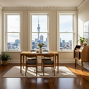 Genji 1.4 Meter Oak Dining Table -  Walnut at online8 furniture store Auckland