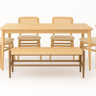 Genji Dining Suite with 4 Chairs and Bench - 6 Seater at online8 furniture store Auckland