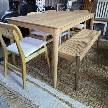 Genji Dining Suite with 4 Chairs and Bench - 6 Seater at online8 furniture store Auckland