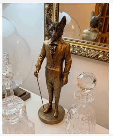 Gentleman Fox Statue - Bronze at online8 furniture store Auckland