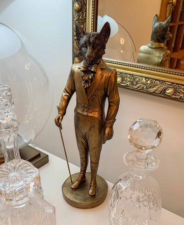 Gentleman Fox Statue - Bronze at online8 furniture store Auckland