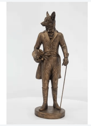 Gentleman Fox Statue -  Bronze at online8 furniture store Auckland
