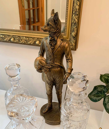 Gentleman Fox Statue -  Bronze at online8 furniture store Auckland