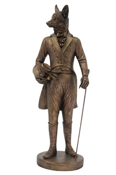 Gentleman Fox Statue -  Bronze at online8 furniture store Auckland
