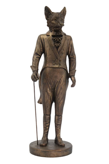 Gentleman Fox Statue - Bronze at online8 furniture store Auckland